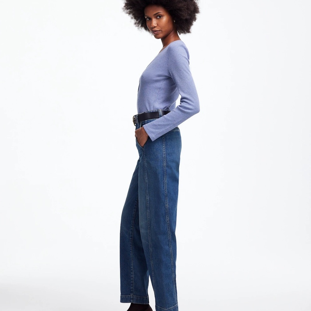 NWT Madewell TAPERED DENIM TROUSERS IN CONCHO WASH, size 26 - Picture 4 of 10